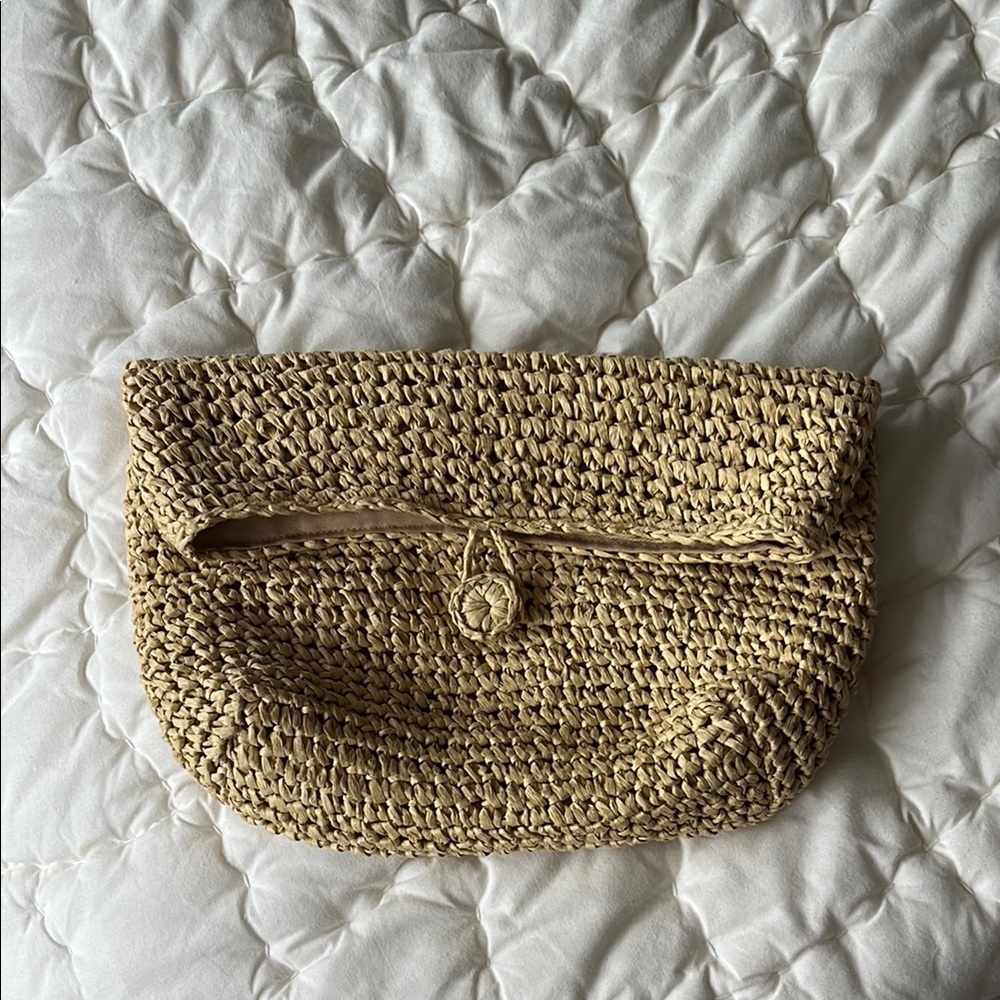 Natural Woven Clutch Bag